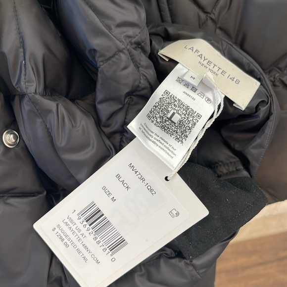 Lafayette 148 New York Womens Black Reversible Puffer Outerwear Vest NWT - Picture 4 of 4